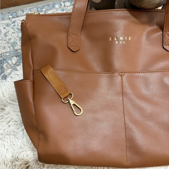 Elkie & Co aberdeen diaper bag tote backpack tan